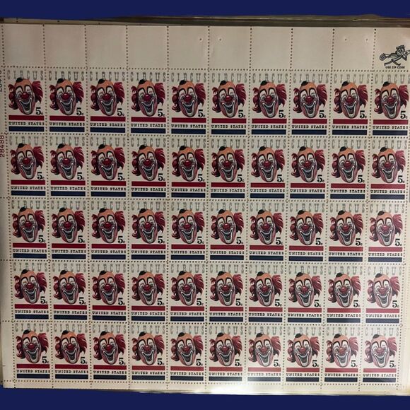 MNH 1966 5c Circus U. S. Postage Stamp Sheet of 50 Stamps Scott #1309 - Picture 3 of 3